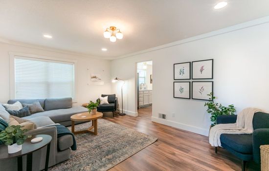 Main living room area in main house on the main level.
