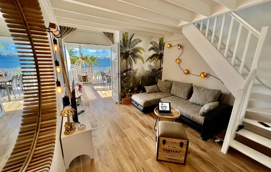 Salon vue mer-Duplex LA JUNGLE BLEUE - Résidence Anse MARGOT - SAINT MARTIN