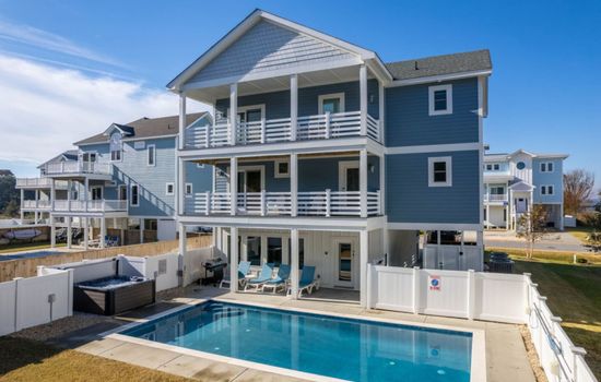 Three-story coastal home w/ private pool, hot tub & fenced deck space for the whole group.