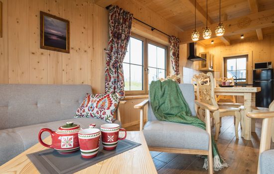 Krokus Tal Dorf unter der Tatra