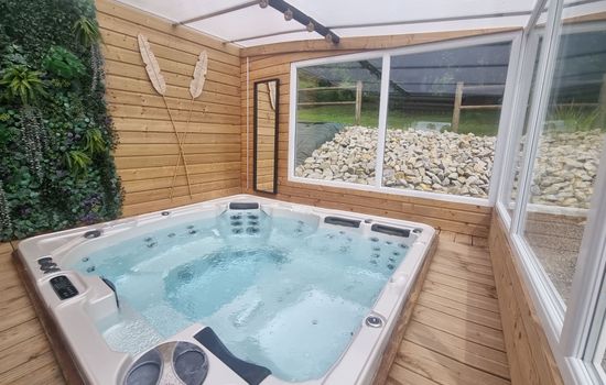 Mobilheim mit privatem Premium-Jacuzzi