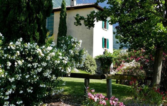 Rustiko-Landhaus mit Infinity-Pool und Seeblick