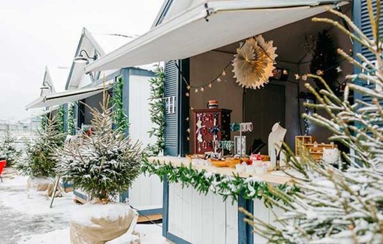 Snowy Holiday Chalet Cabins