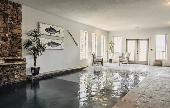 Indoor heated swimming pool downstairs