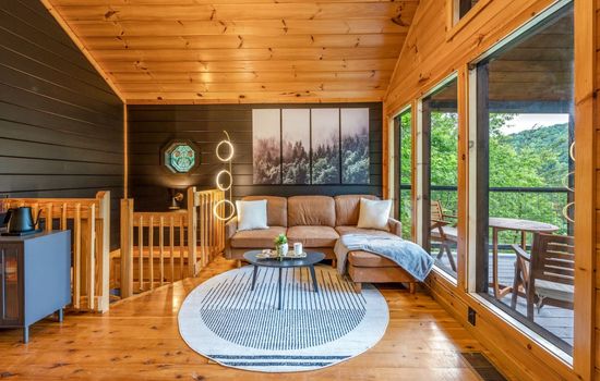 Beautiful decor throughout the home including this comfortable sofa