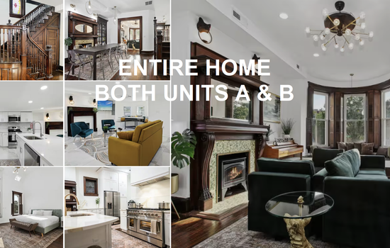 Our home is split into two units and has a total of 11 bedrooms and 8 bathrooms