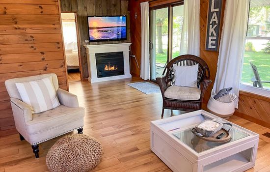 Sit by the fireplace on cooler nights