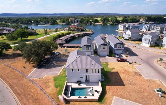 Aerial view of back of home