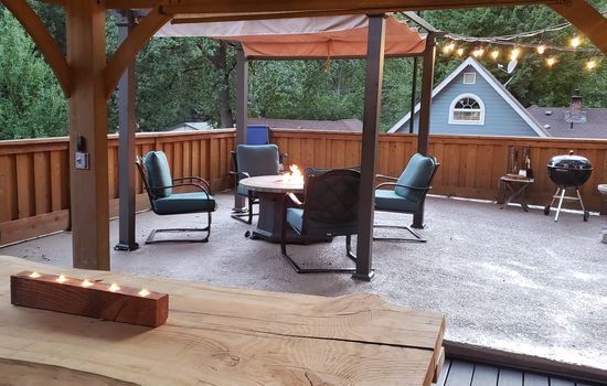 Out door seating and BBQ