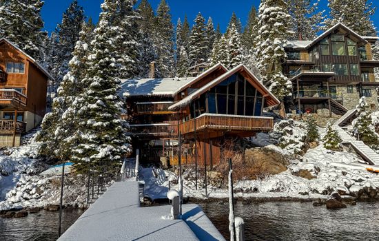 Enjoy the snow-covered landscape in the winter, where Lake Tahoe transforms into a winter wonderland.