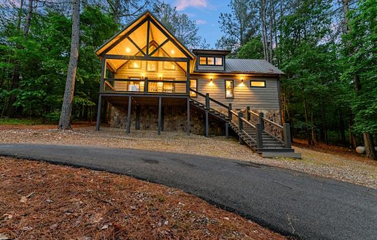 Paved circle drive allows for easy parking