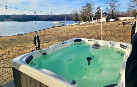 Enjoy unobstructed views from the hot tub