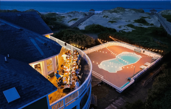 Aerial view of Wedding dinner at Fitzgerald by Luxstayusa