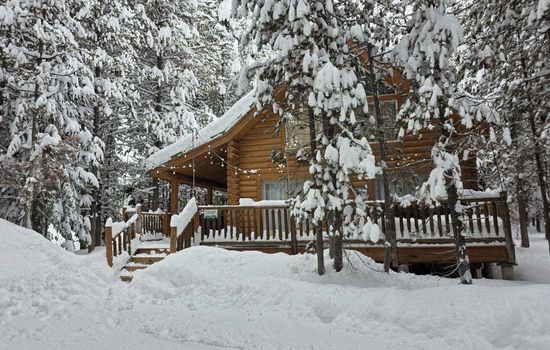 Tall Pines Lodge in the snow 2-2026