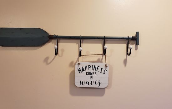 Plenty of beach decor all over the place.