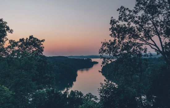 Golden hour lake views from this private Douglas Lake cabin