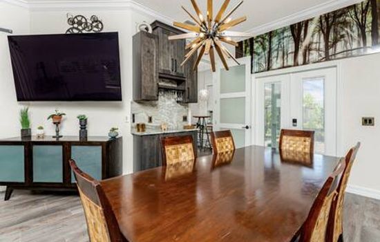 Gather around the dining table.  Share a wonderful meal or have a fun game night.