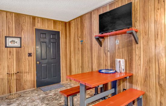 Table and flat screen tv