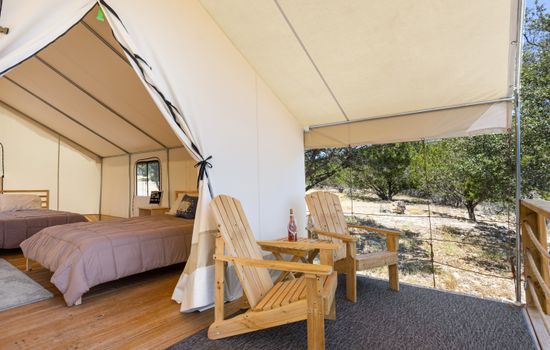 Adirondack chairs to hang out on the deck