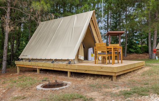 Cozy A-Frame Glamping Surrounded by Piney Woods