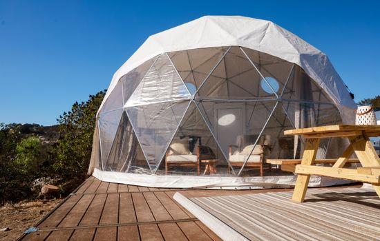 Glamp in style in a geodome