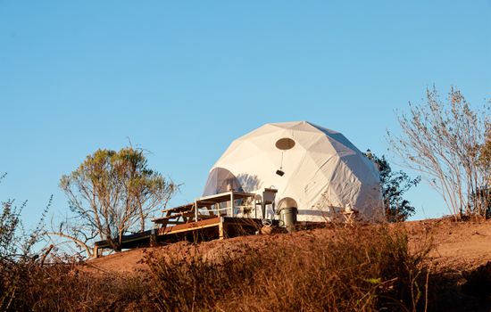A Quiet Fireside Retreat in a Scenic Glamping Dome