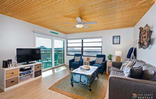 Living Room with Ample Lounging Space and Television