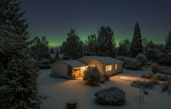 Property building & night sky