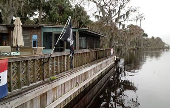 Our waterfront cabin is built right over the water for unsurpassed sunset views from the waterfront 
