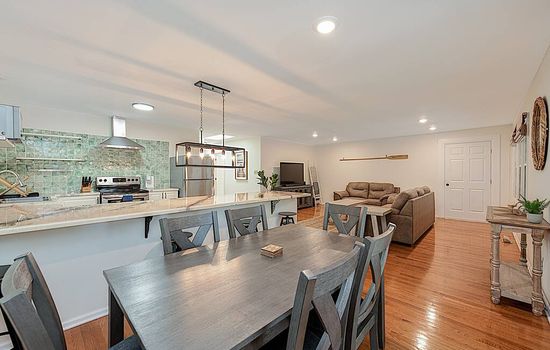 Kitchen, Dining, and Living Room