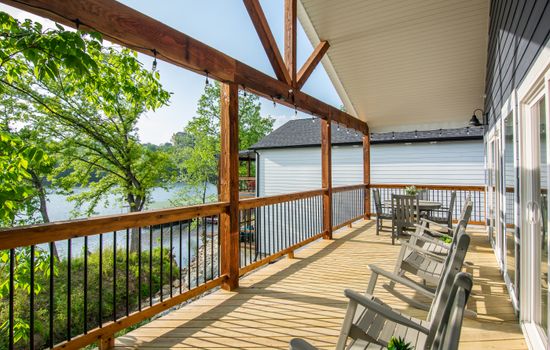 Upper level deck with stunning lake view