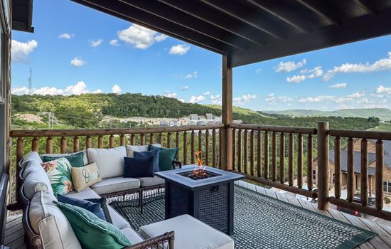 Sectional seating with gas fire pit