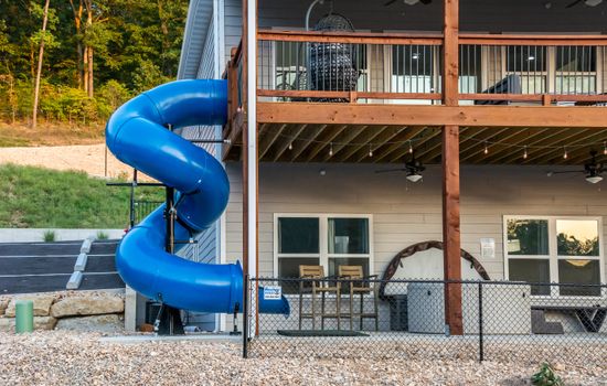 Your own twisty slide from the deck to the patio!