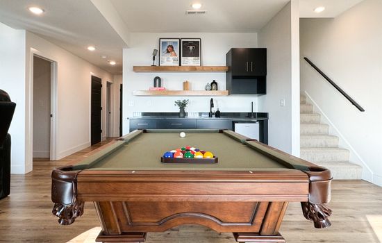 Game room with pool table (lower level)