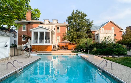 Bees Knees has exclusive use of the private large backyard pool and both the century old modernized Mill Haus and the adorable whimsical Beekeeper's Cottage.