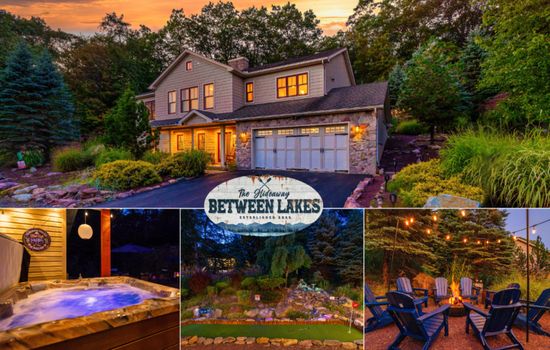 Upscale Poconos retreat with Hot Tub, Fire Pit, and Private outdoor space. Minutes to Lakes, Skiing, and Hiking Trails. Ideal for relaxing, entertaining, and creating lasting memories.