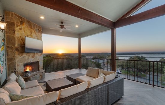 Wood-Burning Fireplace on 3rd Story Balcony