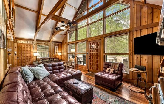 Rustic Winter Cabin with Firepit & Game Room