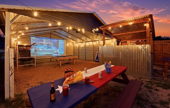 Your private game barn — movies, games, and space to hang out together