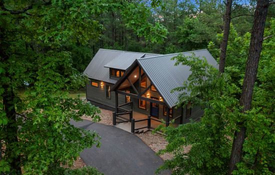 Shady Shack lives up to its name, secluded in the pines. 