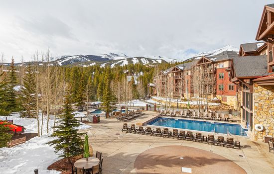 Pool and ski area view