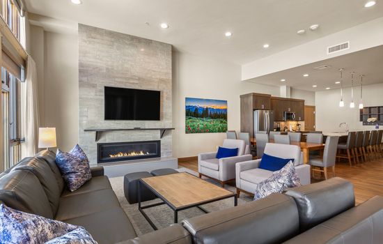 Living room with gas fireplace
