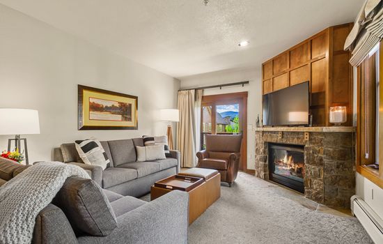 Living room with gas fireplace