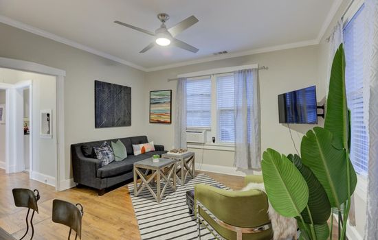A comfy corner to kick back, catch up, and tune out.