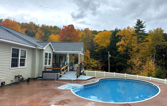 Take a dip in this in-ground pool — pool heating available.