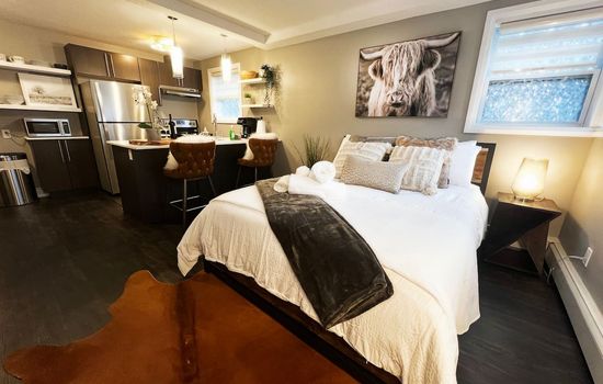 Sleep soundly in our serene, comfortable bed for a restful night’s sleep.