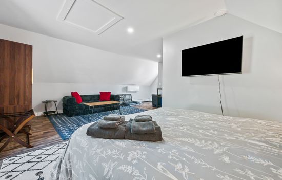 A queen size sofa bed for extra guests.