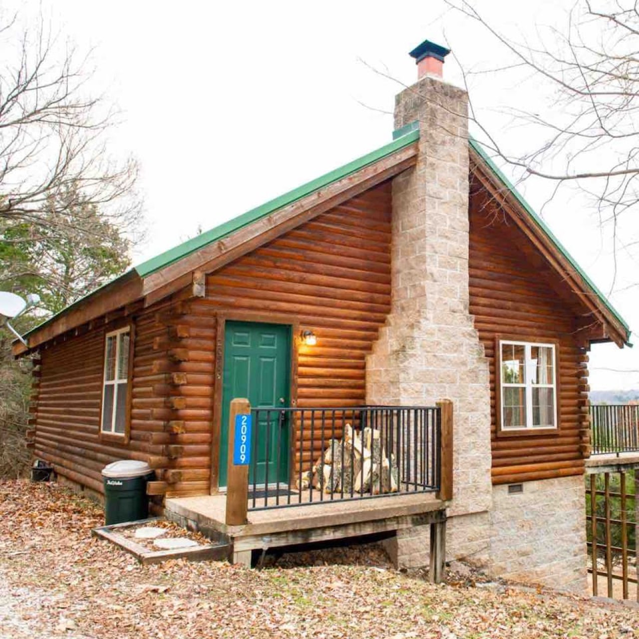 Country Blue Lake View Log Cabin