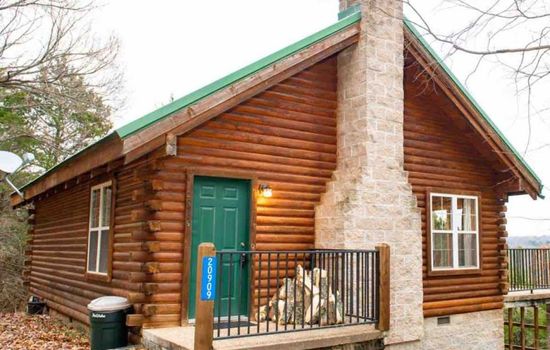 Country Blue Lake View Log Cabin