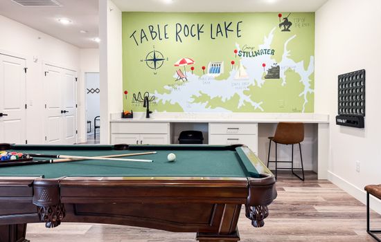 Desk area and pool table to enjoy